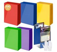 500 Pezzi Buste Proteggi Carte, 66 x 91mm Bustine trasparenti carte, Card Sleeves Custodie Morbida per Dimensioni Standard Varie Carte da Collezione Giochi di Carte Collezionabili(5 Colori)