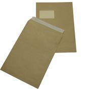 500 Pezzi Buste Spedizione din A4 C4 Braun Con Finestra Lembo Adesivo Buste Hk