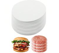 500 pezzi Carta per hamburger, carta per hamburger, cerchi di carta oleata per cottura, carta oleata rotonda per hamburger da 11 cm, utilizzata per separare alimenti come polpette di carne, manzo, bis