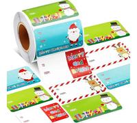 500 pezzi di etichette adesive per regali di Natale, etichette regalo di Natale, etichette adesive per regali di Natale, etichette per regali di Natale, sigilli per buste, scatole, biglietti per feste