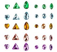 500 pezzi di gemme da cucito in acrilico con cristalli di forma mista, da cucire su strass con 2 fori per vestiti, decorazioni di perline (multicolore), Cristallo