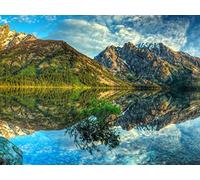 500 Pezzi di Puzzle per Il Regalo di Giocattoli Educativi per Adolescenti - Montagne riflesso cielo 52x38cm