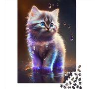 500 pezzi di simpatico gattino cosmico 1 puzzle quadrato creativo per adulti e puzzle in legno giocattolo gioco intellettuale 500 pezzi (52x38 cm)