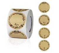 500 Pezzi Etichette Adesive,Etichette Adesive Personalizzate,Etichette per Marmellate,Etichette Rotonde in Carta Kraft per Barattoli,Bottiglie,Prodotti da Forno,Buste,Regali (marrone-1)