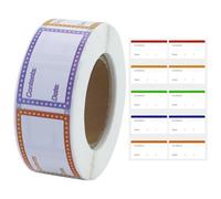 500 pezzi Etichette per congelatore, etichette adesive impermeabili, etichette adesive per barattoli, 25 x 40 mm, 1 rotolo, per cucina, ristorante, negozio di alimentari