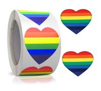 500 Pezzi Gay Pride Adesivi a Forma, Adesivi Di Colore, Adesivi Di Forma Dell'Amore,Adesivi Strisce Amore Per Invito Matrimonio, Biglietti Ringraziamento, Decorazione Regalo