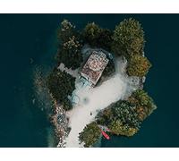 500 Pezzi Jigsaw Puzzle,Adatto per la Decorazione di Natale - Isola vista aerea mare 52x38cm