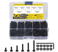 500 pezzi Kit di Viti M3, Set di Viti Esagonali Interne e Dado, Assortimento di Viti a Cilindro Esagonale, Set di Viti Filettate con Esagono Interno