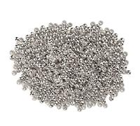 500 Pezzi Perline a Crimpare Rotonde - Durevoli per Creazione di Gioielli, Bracciali e Collane Fai Da Te - Stopper Semplici Da Usare (D'argento)