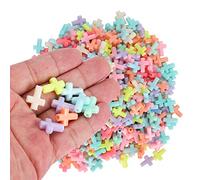 500 Pezzi Perline Croce Acrilico Color Caramella per Bracciali e Gioielli Fai da Te