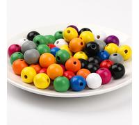 500 Pezzi Perline di Legno Colorate Perline Sfuse di Legno con Braccialetto con