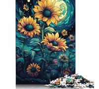 500 pezzi Puzzle colorato psichedelico galassia girasole girasole puzzle adulti difficoltà gioco educativo giocattolo 500 pezzi (52 x 38 cm)