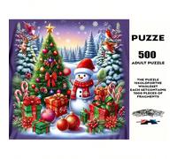 500 pezzi Puzzle di Natale a tema pupazzo di neve, puzzle di carta dai colori vivaci e misti, gioco intellettuale per adulti per alleviare lo stress, sfida cerebrale di livello intermedio, gioco inter
