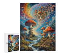 500 pezzi puzzle per adolescenti Mushroom Fantasy Landscape-3 puzzle per adulti: analisi dei giochi di famiglia e sfida logica di apprendimento 500 pezzi