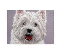 500 pezzi, puzzle per adulti, puzzle impegnativi, gioco di puzzle per tutti,Stampa artistica di un simpatico cane West Highland Terrier