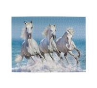 500 pezzi, puzzle per adulti, puzzle impegnativi, gioco di puzzle per tutti,Tre cavalli bianchi