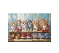 500 pezzi puzzle per adulti unico difficile e sfida gattini armadio scarpe