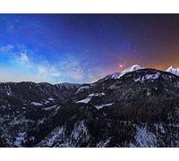 500 Pezzi Puzzle per Bambini Decorazione Moderna per la casa - Montagne via lattea stelle 52x38cm