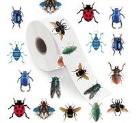 500 pezzi/rotolo, adesivi a forma di insetto, etichette/tag decorativi da 1 pollice con 10 motivi carini e alla moda, adesivi autoadesivi per biglietti, buste, scrapbooking, regali per bambini, feste