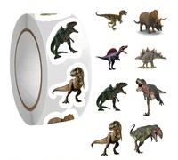 500 pezzi/Rotolo Adesivi a tema dinosauro - Adesivi autoadesivi per scrapbooking, biglietti, buste, ecc., multicolore, 10 disegni unici da 1 pollice, adatti per inverno, Ognissanti, Natale, Capodanno,