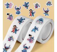 500 pezzi/rotolo Adesivi decorativi impermeabili a tema Stitch e Topolino, adatti per quaderni, laptop, custodie per telefono, planner settimanali e mensili, forniture per ufficio, forniture scolastic