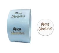 500 pezzi/rotolo di adesivi trasparenti con scritta "Merry Christmas", rotondi, etichette abbronzanti, etichette adesive per etichette di ringraziamento, etichette sigillanti per scrapbooking per