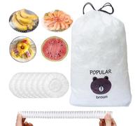 500 Pezzi Sacchetti di Conservazione Freschi, Sacchetti per Alimenti con Elastico, Sacchetti per Alimenti Trasparenti Copri Recipienti, Sacchetti Copri Alimenti per Mantenere Freschi I Cibi (Bianco)