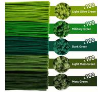 500 pezzi/set Kit per la pulizia dei tubi, set di aste in chenille di peluche morbido e di qualità superiore per realizzare fiori fatti a mano, adatto per progetti fai-da-te e artigianali per principi