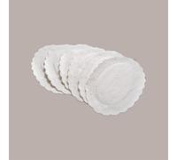 500 Pezzi Sottofritti Ovali Carta Bianca Goffrati Antigrasso 14x22cm