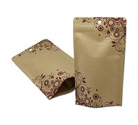 500 pezzi stand Borse Up di alluminio della carta kraft Brown cerniera pacchetto for il caffè Noci bagagli Mylar confezione sacchetto del foro di caduta con stampa(12x20cm 100pcs)