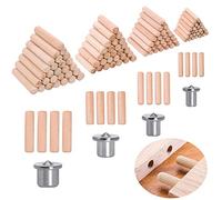 500 Pezzi Tasselli in Legno con 4 Pezzi Perno di Centraggio Scanalate in Legno 6mm 8mm 10mm 12mm Spine Legno Perni di Legno Tasselli Perni Scanalati per Mobili, Progetti di Artigianato, Fai Da Te