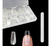 500 Pezzi Unghie Finte Corte in Gel, 10 Taglie Punte per Unghie Finte, Set di Unghie Finte Naturali, Copertura Completa Punte per Unghie,Acrilico Unghie Finte Naturale per Unghie Finte Per La Nail Art
