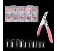 500 Pezzi Unghie Finte Corte in Gel, Acrilico Unghie Finte Naturale Unghie Tips Set, 10 Taglie Punte per Unghie Finte, Copertura Completa Punte per Unghie, per Unghie Finte Per La Nail Art