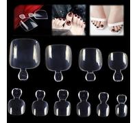 500 pezzi Unghie finte per piedi in gel acrilico UV di colore Chiaro, MWOOT false Toenail DIY piede unghie finte Art strumenti accessori manicure, 10 misure