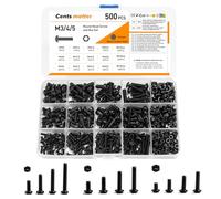 500 Pezzi Viti Bulloni e Dadi Kit, Vite a Testa Esagonale Piatta, Vite Testa Bottone Brugola - Nero, M3/M4/M5