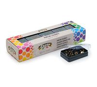 500 Puntine Colorate Leone Dell'Era - Stecca di Cartone con 10 Scatole da 50 pezzi, Nere