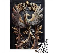 500 puzzle in legno per adulti, Golden Glory Phoenix, puzzle quadrato per bambini, giochi di famiglia, 500 pezzi (52 x 38 cm)