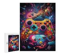 500 puzzle per adolescenti Colorful Gaming Controller Artwork -5 puzzle per adolescenti: giochi relax, regali divertenti e umoristici per ridurre lo stress, 500 pezzi