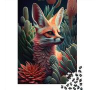 500 puzzle quadrati creativi con animali fantastici, natura e volpe per adulti, puzzle in legno, giochi di sfida unici, 500 pezzi (52x38 cm)