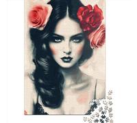 500 puzzle quadrati creativi con ragazze gotiche per adulti, puzzle in legno, giochi di sfida unici, 500 pezzi (52x38 cm)