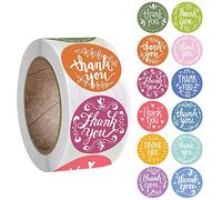 500 pz/rotolo 12 stili rotondi di ringraziamento adesivi di ringraziamento festa di nozze scrapbooking regalo imballaggio etichette di ringraziamento adesivi e biglietti piccole imprese