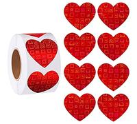 500 pz/rotolo di adesivi a forma di cuore etichette autoadesive a forma di amore per busta sigillo pacchetto