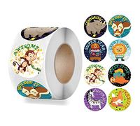 500 pz/rotolo di adesivi per ricompensa per insegnanti di scuola con animali del fumetto motivare gli studenti adesivo per scrapbooking carte etichette artigianali