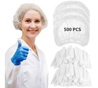 500 retine per capelli usa e getta, 21 coperture per la testa in tessuto non tessuto per uomini e donne, tappi elastici per servizi di ristorazione, laboratori, ospedali, saloni e cucine