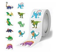 500 rotoli di adesivi colorati alla moda con dinosauri, sigilli autoadesivi per bambini, ragazze, ragazzi, adolescenti, per bottiglie d'acqua, laptop, valigie, feste di compleanno, decorazioni di