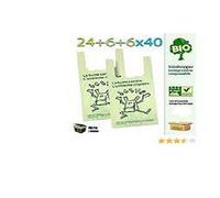 500 Shopper Biodegradabili 24+6+6x40 CM Sacchetti BIO a Norma EN13432