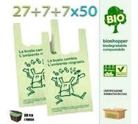 500 Shopper Biodegradabili 27x50 Medie Sacchetti a Norma Buste Spesa compostabi
