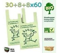 500 Shoppers Biodegradabili 30x60 MAXI 7 Kg di Sacchetti a Norma Buste Spesa
