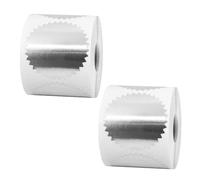 500 sigilli in cialda per certificati, 5 cm, colore argento, in rilievo, lucide, autoadesive, con bordo seghettato, per certificati, buste, pacchetti