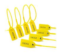 500 Sigillo di sicurezza numerato Pull Tight Security Tag Tamper Evident Etichetta di sicurezza per estintore Sigillo monouso per bagagli (giallo)